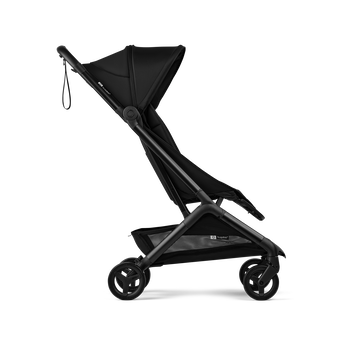 Bugaboo Butterfly 2 travel stroller black base, heritage black fabrics, heritage black sun canopy