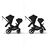 Two Bugaboo Kangaroo 2-in-1 tandem strollers side by side. The left one has two seats facing the parent. The right one has one seat facing the parent and one seat facing the world. - Thumbnail Slide 10 of 18