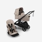 Bugaboo x Konges SlØjd limited edition Dragonfly 2-in-1 stroller black base, desert taupe melange fabrics, desert taupe melange sun canopy