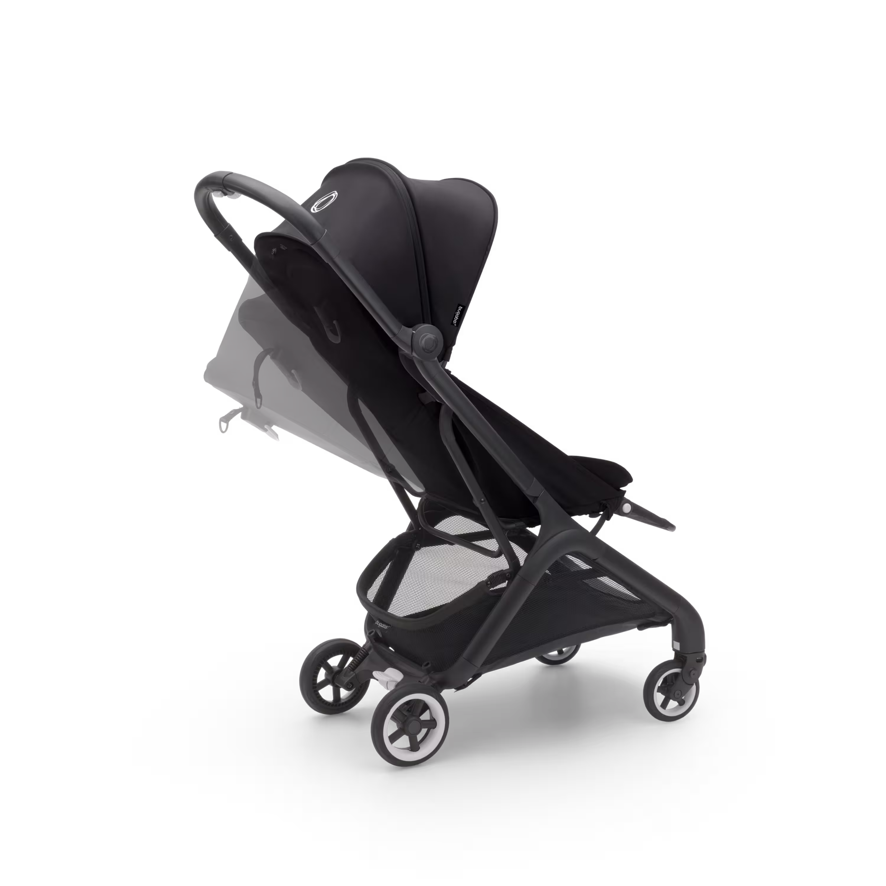 Bugaboo Butterfly travel stroller black base, stormy blue fabrics, stormy blue sun canopy - Main Modal Image Slide 7 of 13