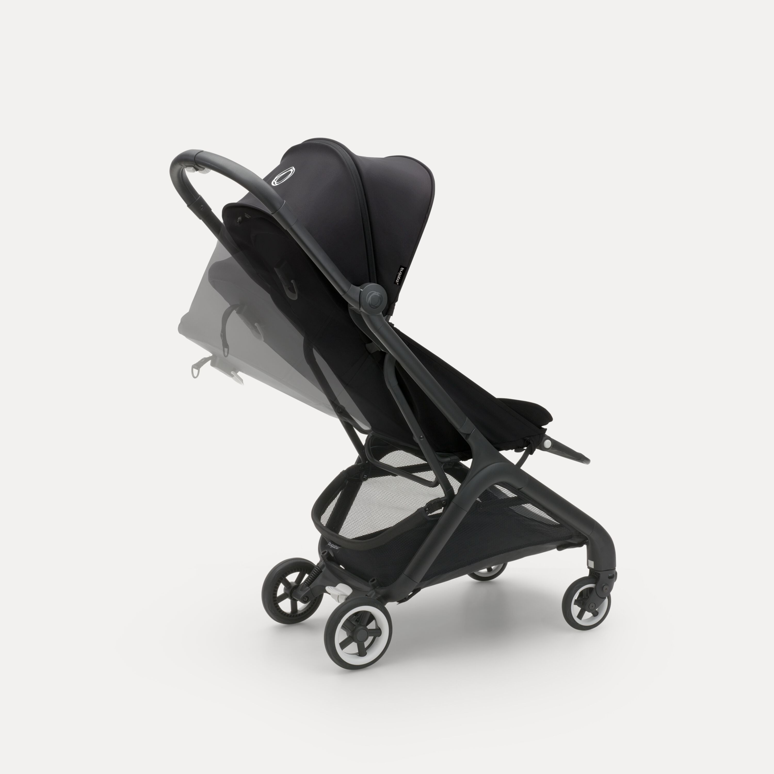 Bugaboo Butterfly travel stroller black base, stormy blue fabrics, stormy blue sun canopy - Main Modal Image Slide 7 of 13