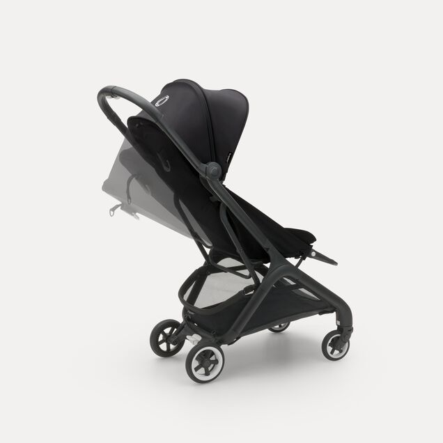 Bugaboo Butterfly travel stroller black base, stormy blue fabrics, stormy blue sun canopy - Main Image Slide 7 of 13