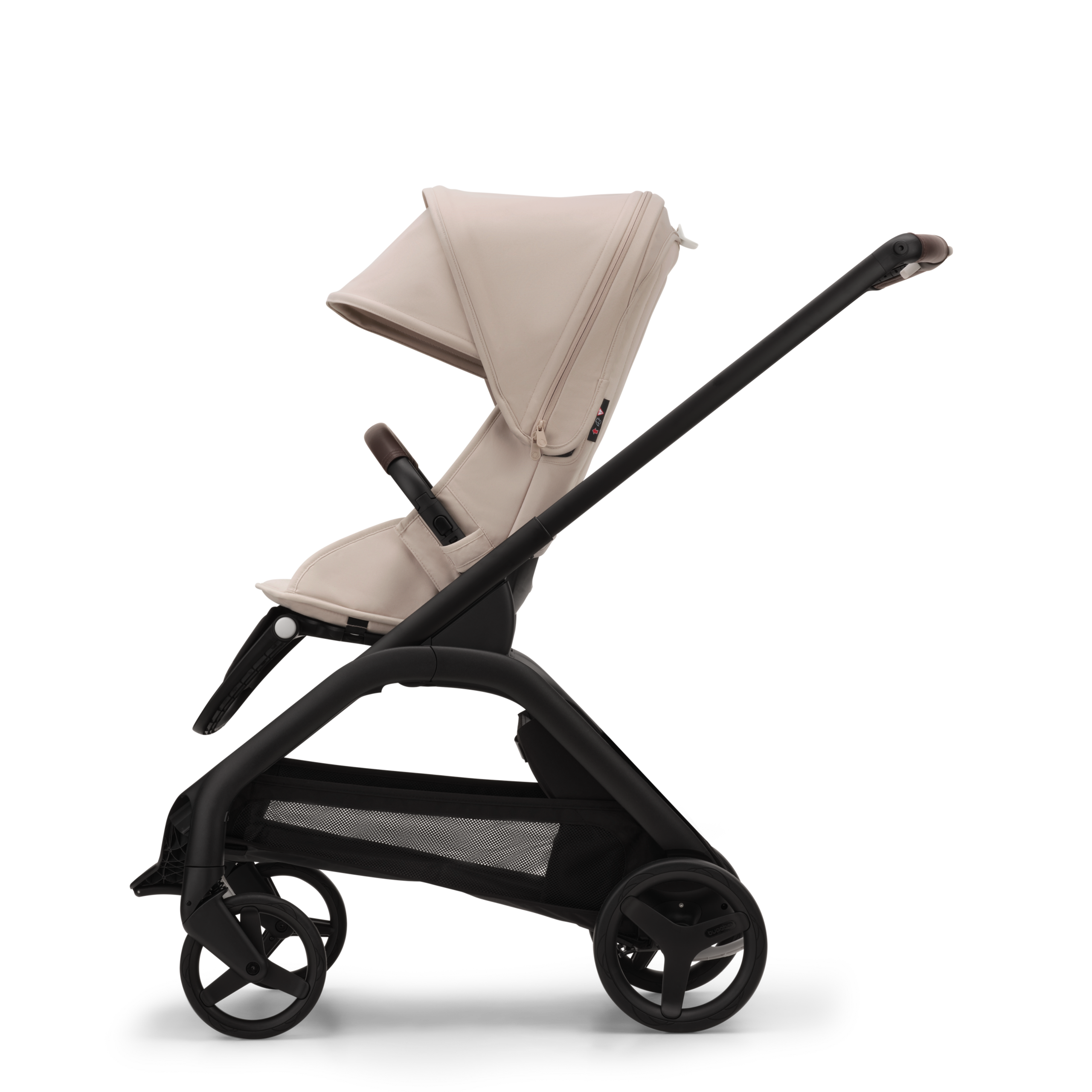 Refurbished Bugaboo Dragonfly 2-in-1 pushchair black base, desert taupe fabrics, desert taupe sun canopy - Thumbnail Slide 2 of 10