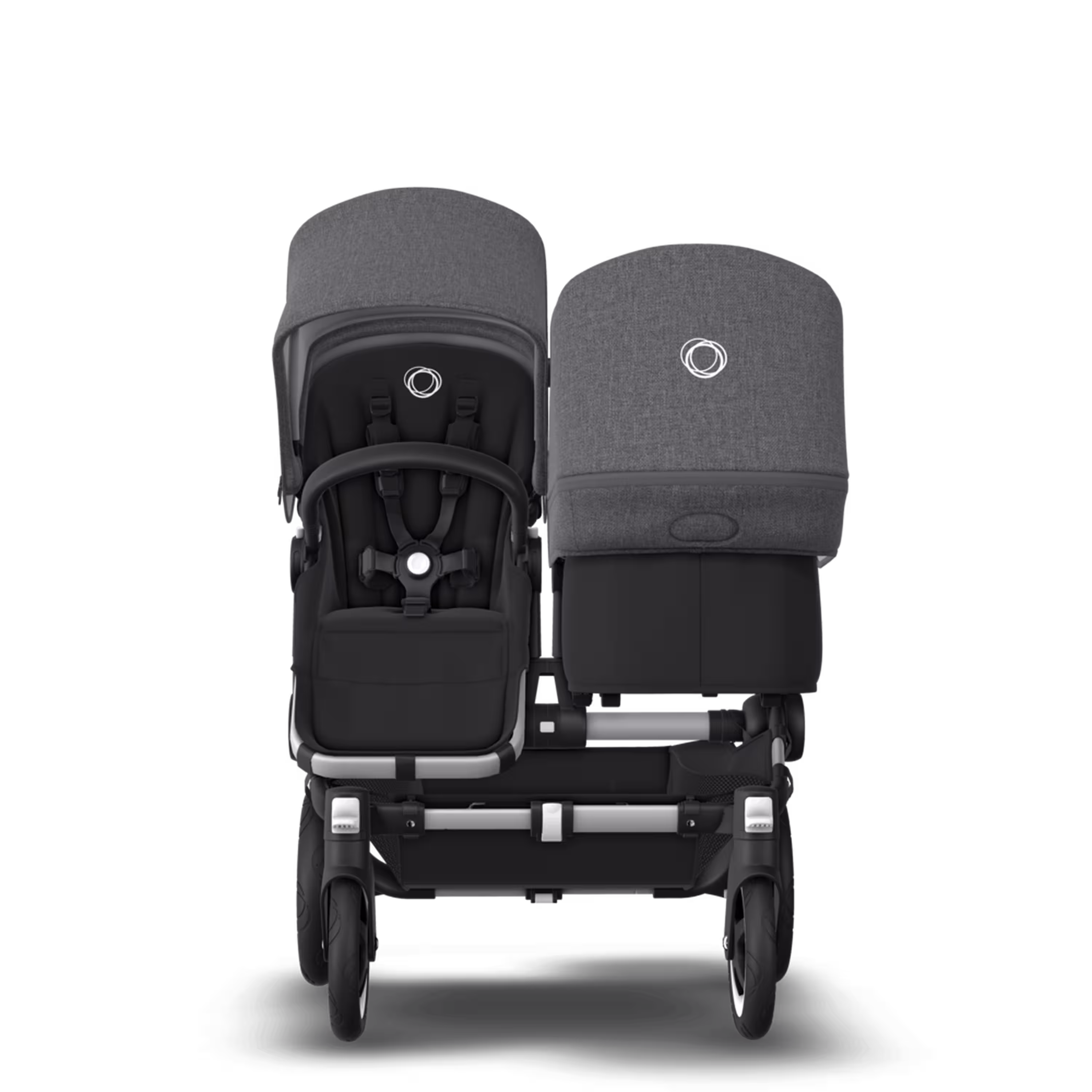 US - D2D stroller bundle aluminum, black, grey melange - Main Modal Image Slide 3 of 4