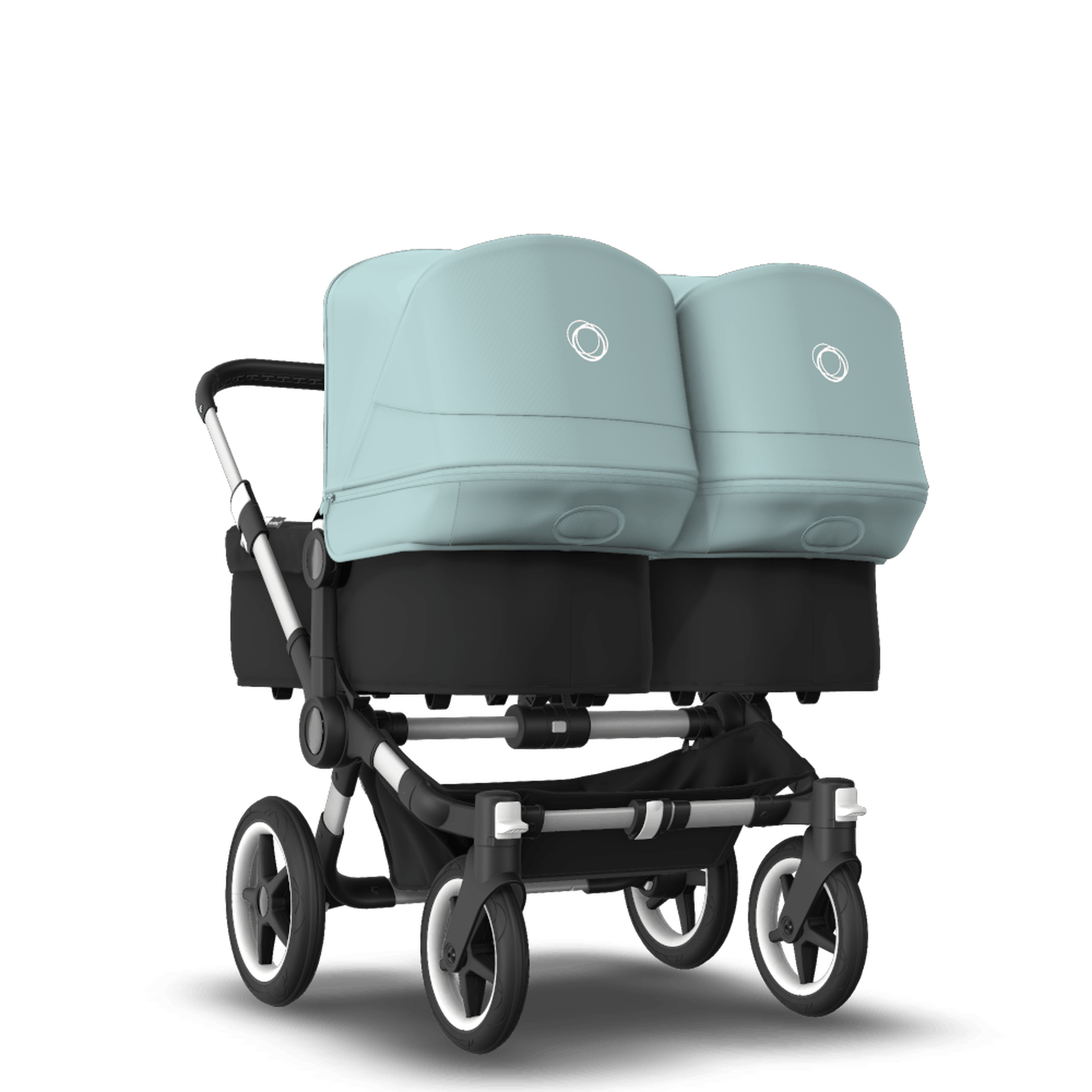 Bugaboo Donkey 3 Twin seat and bassinet stroller vapor blue sun canopy, black fabrics, aluminium base - Thumbnail Slide 1 of 9