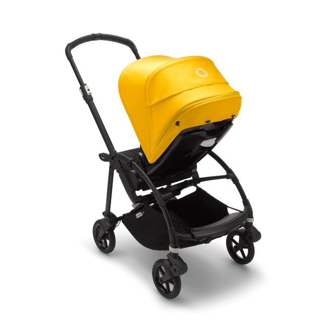 Bugaboo Bee 6 seat stroller lemon yellow sun canopy, black fabrics, black base - Main Image Slide 6 van 6