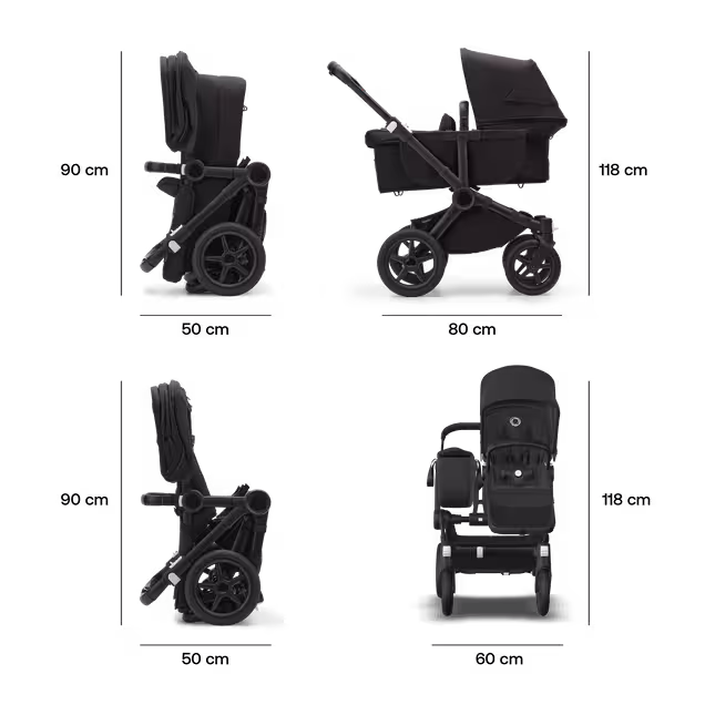Bugaboo Donkey 5 Mono 2-in-1 stroller graphite base, stormy blue fabrics, stormy blue sun canopy - Main Image Slide 9 of 11