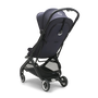 Bugaboo Butterfly seat stroller black base, stormy blue fabrics, stormy blue sun canopy - Thumbnail Slide 4 of 15