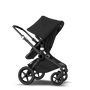 Bugaboo Fox 2 Seat and Bassinet Stroller black sun canopy, black style set, black chassis