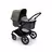 Bugaboo Fox 3 bassinet stroller with black frame, grey melange fabrics, and forest green sun canopy. - Thumbnail Slide 2 of 7