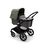 Bugaboo Fox 3 bassinet stroller with black frame, grey melange fabrics, and forest green sun canopy. - Thumbnail Slide 2 of 7