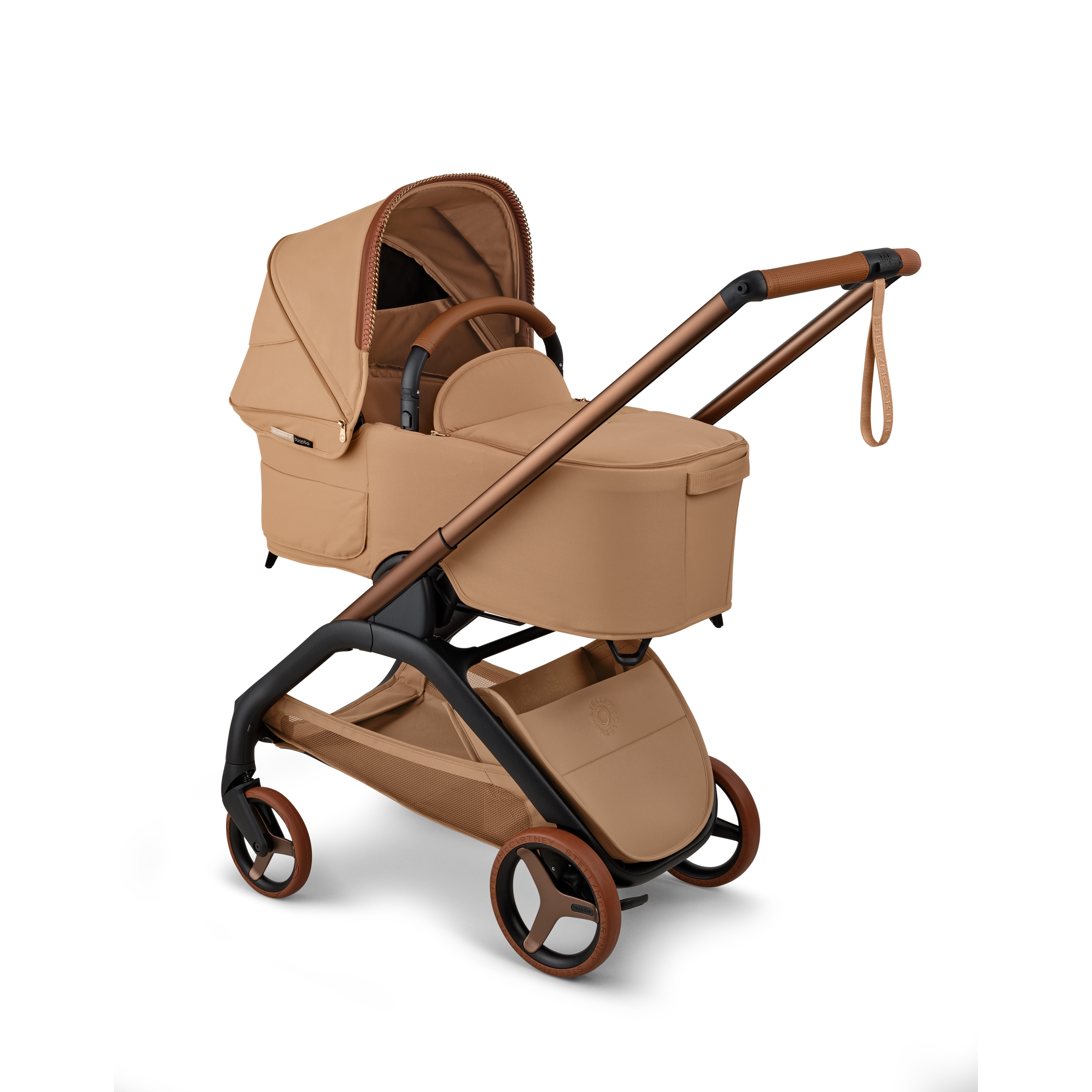 Bugaboo x Stella McCartney Dragonfly Plus 2-in-1 pushchair tobacco brown base, tobacco brown fabrics, tobacco brown sun canopy - Thumbnail Slide 2 of 12