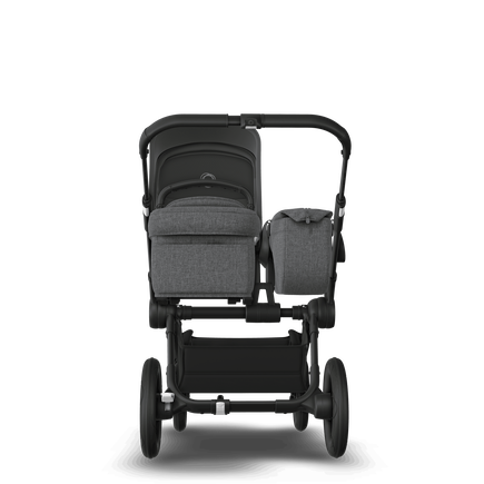 Bugaboo Donkey 5 Mono bassinet and seat stroller black base, grey mélange fabrics, forest green sun canopy - view 2