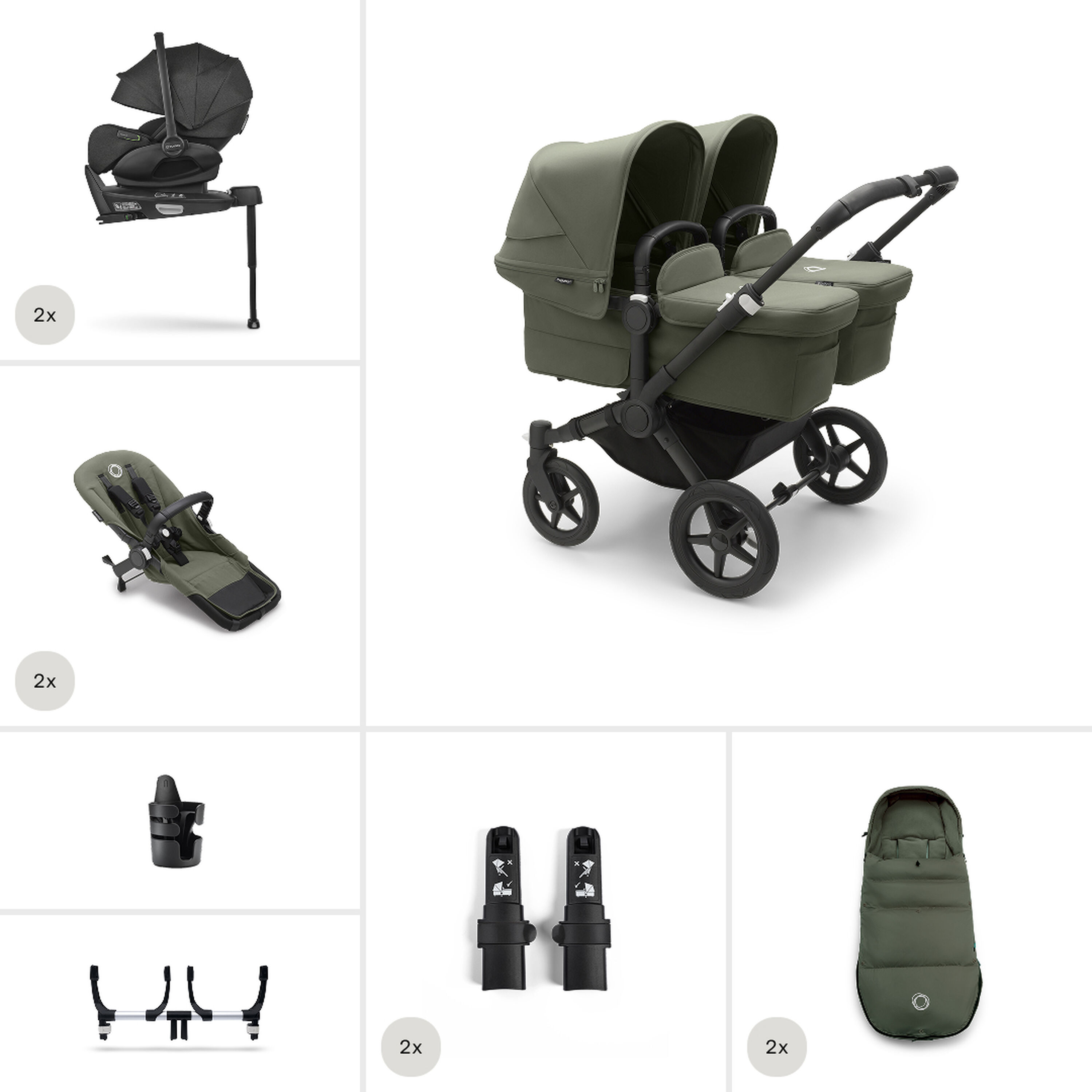 Bugaboo Donkey 5 Twin Ultimate newborn bundle - Main Modal Image Slide 1 of 8