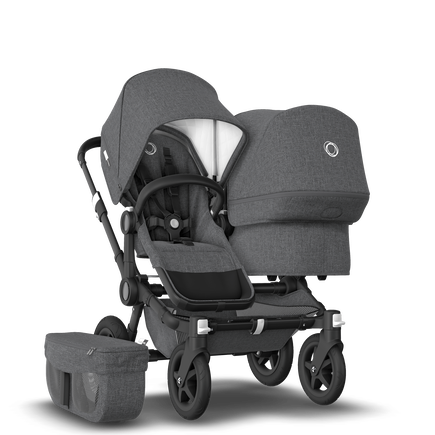 UK Bugaboo Donkey 2 Duo Classic Grey Melange, Black Chassis