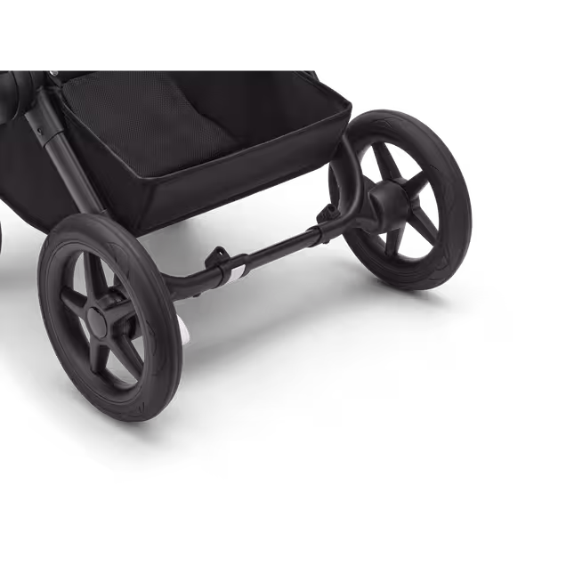 Refurbished Bugaboo Donkey 5 Mono bassinet and seat stroller black base, midnight black fabrics, sunrise red sun canopy - Main Image Slide 7 of 10