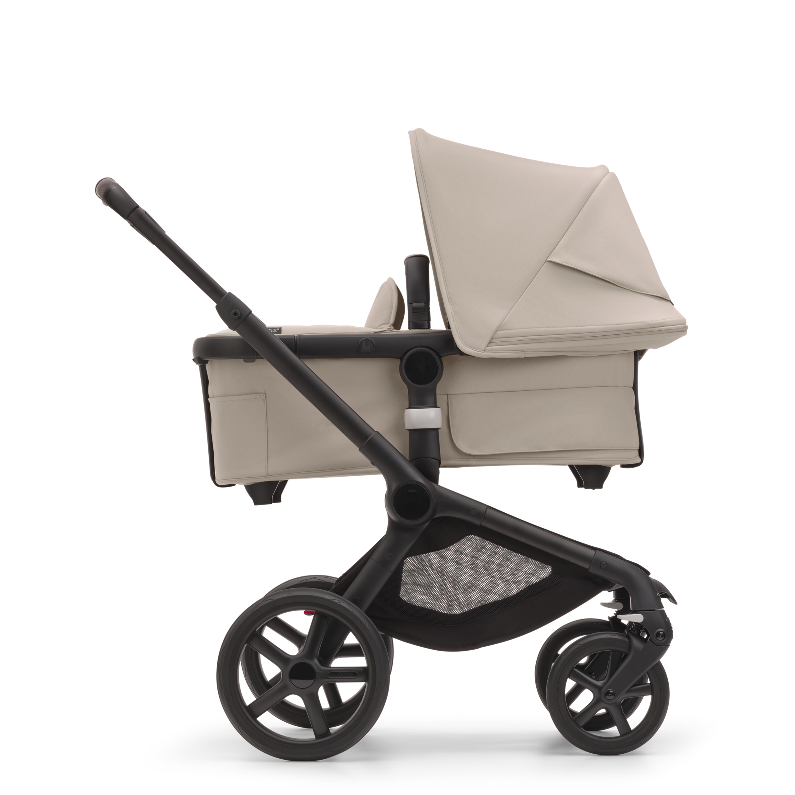 Bugaboo Fox 5 2-in-1 pram black base, desert taupe fabrics, desert taupe sun canopy - Thumbnail Slide 2 of 13