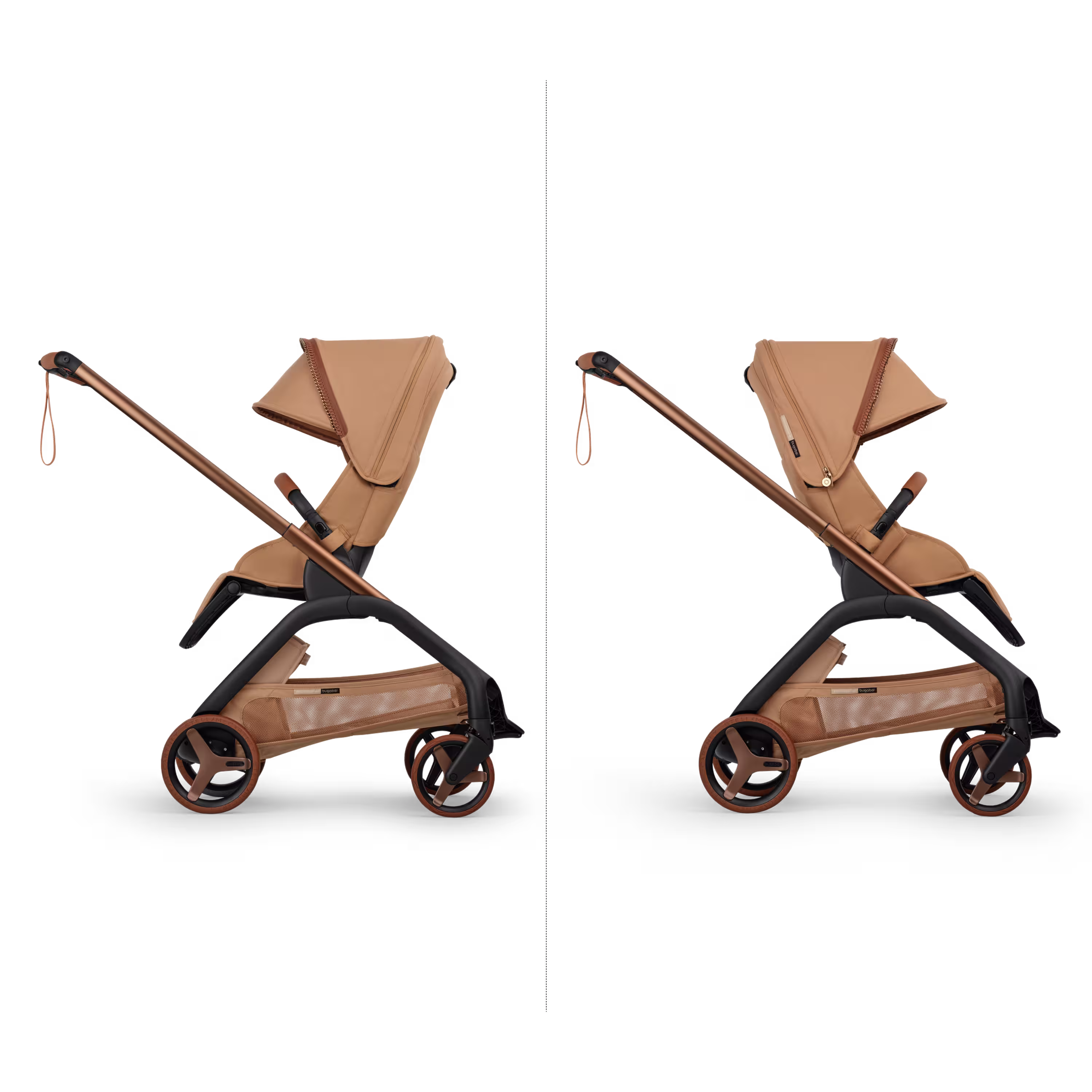 Bugaboo x Stella McCartney Dragonfly Plus 2-in-1 pushchair tobacco brown base, tobacco brown fabrics, tobacco brown sun canopy - Main Modal Image Slide 10 of 12