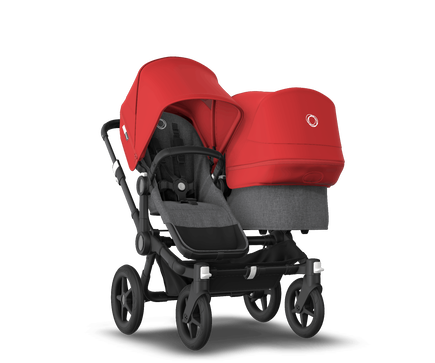 US - Bugaboo D3D stroller bundle black grey melange red