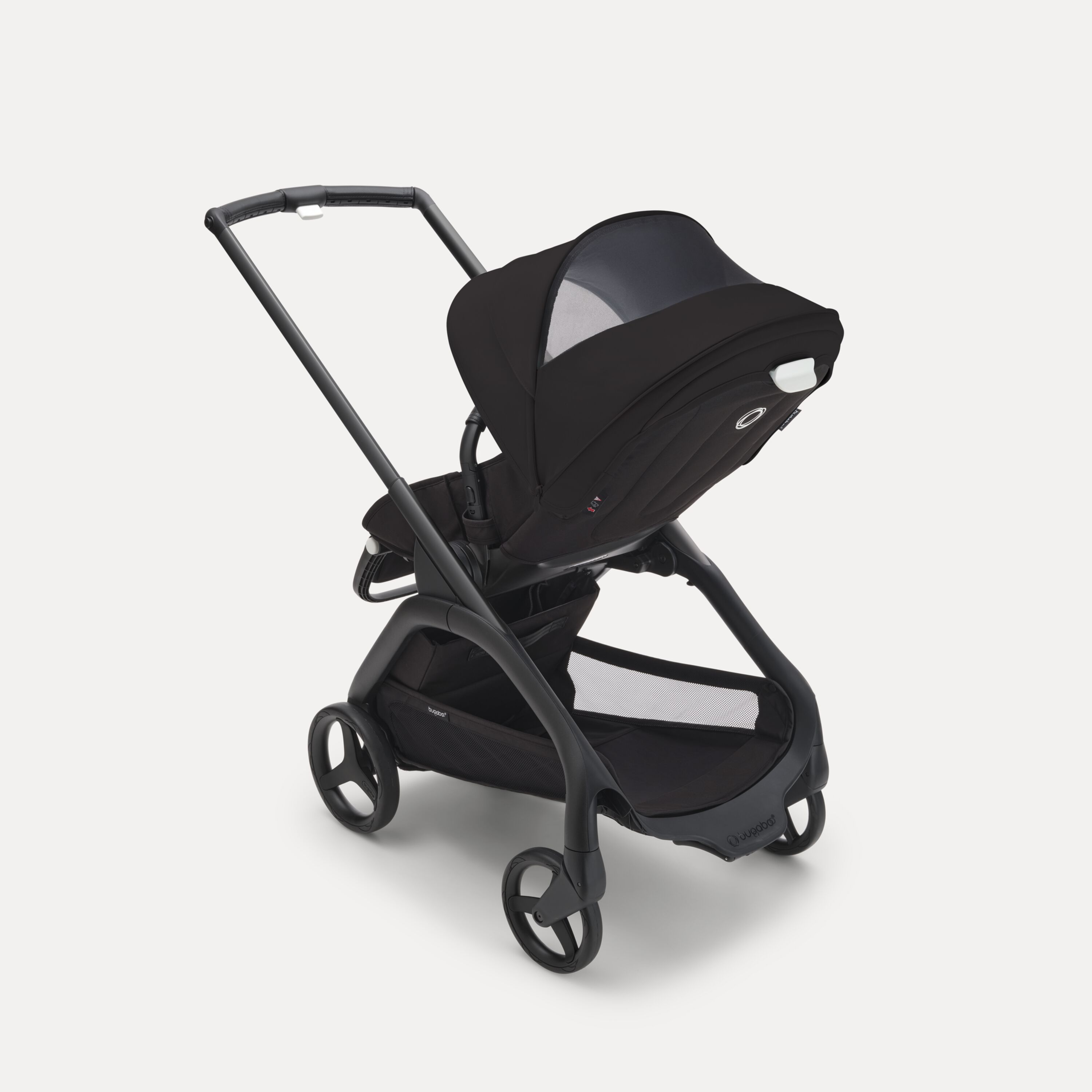 Bugaboo Dragonfly seat stroller graphite base, grey melange fabrics, dark cherry red sun canopy - Main Modal Image Slide 11 of 16