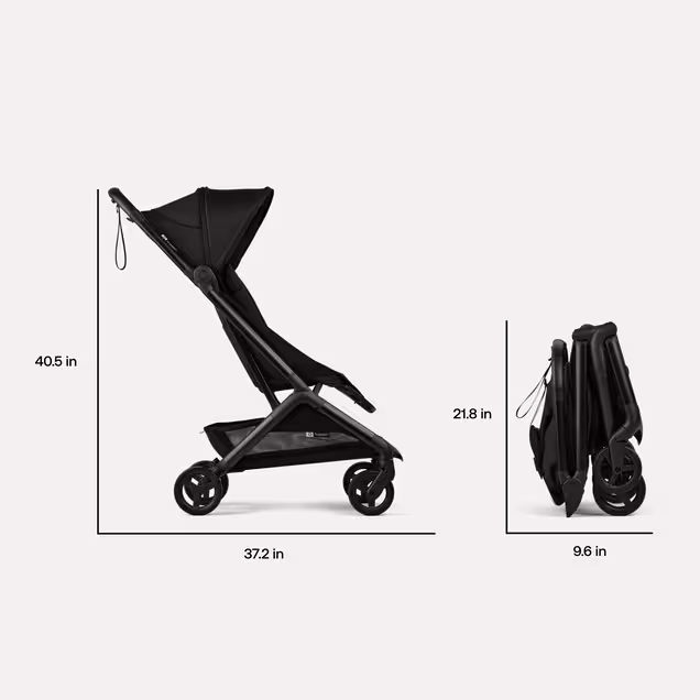 Bugaboo Butterfly 2 Plus travel stroller black base, forest green fabrics, forest green sun canopy - Main Image Slide 7 of 12