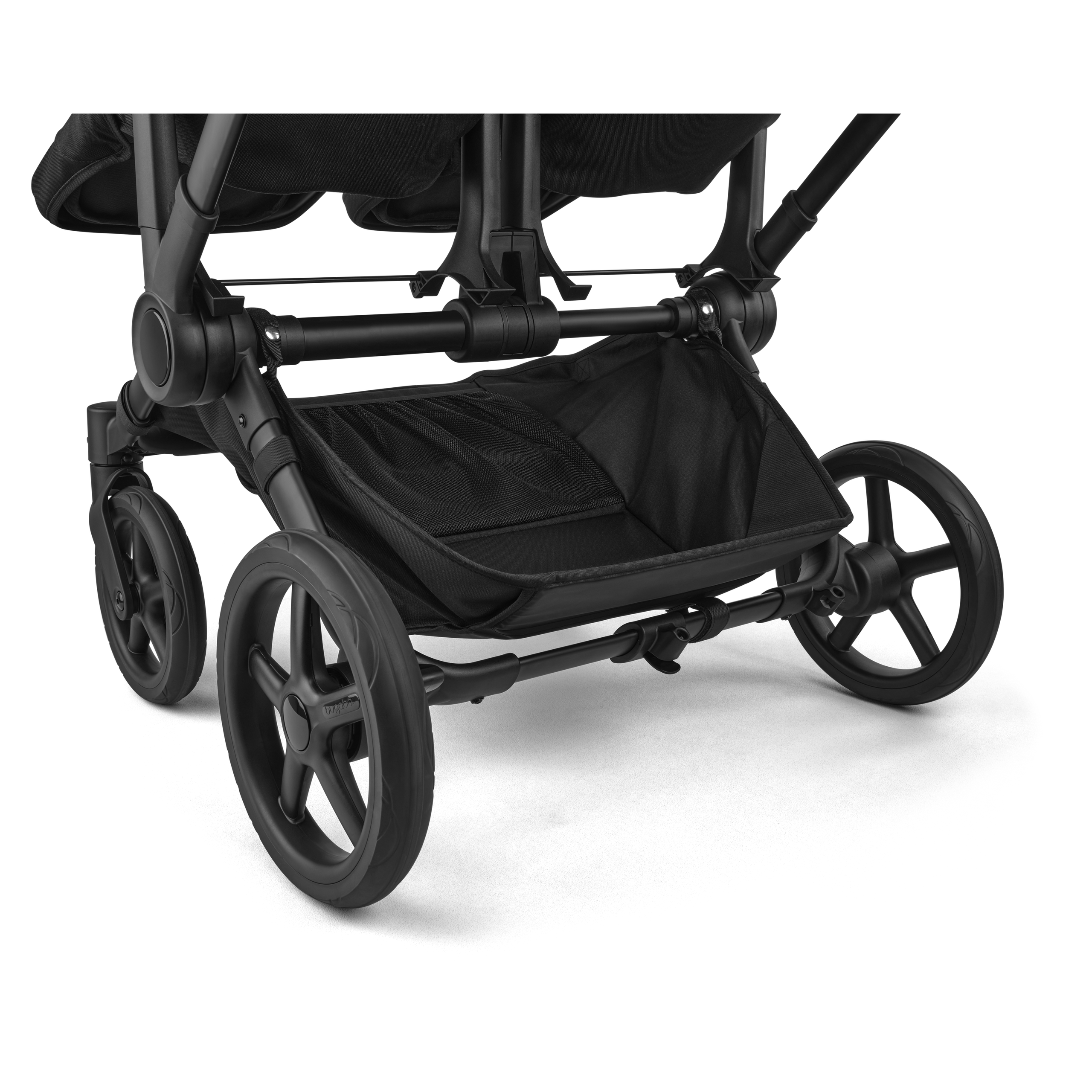 Bugaboo Donkey 6 double stroller black base, fern green fabrics, fern green sun canopy view 6 - Thumbnail Slide 6 of 10