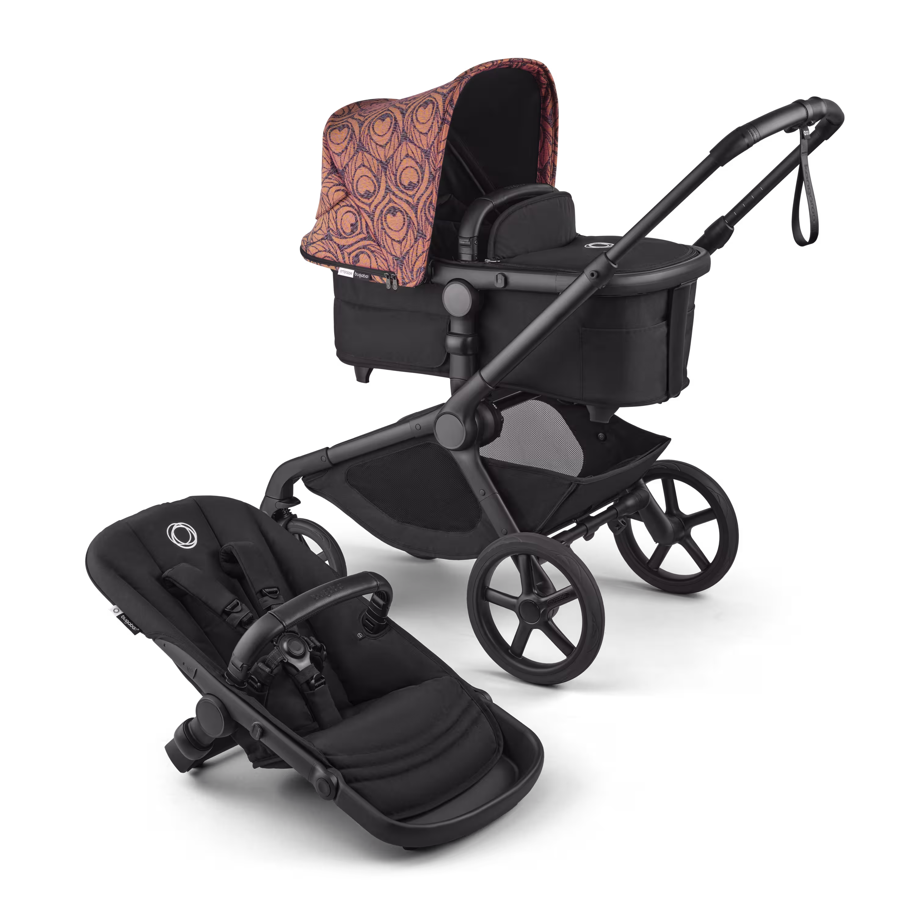 Bugaboo X Artipoppe Kangaroo Limited Edition 2-in-1 stroller black base, heritage black fabrics, bugaboo x artipoppe sun canopy - Main Modal Image Slide 1 of 12