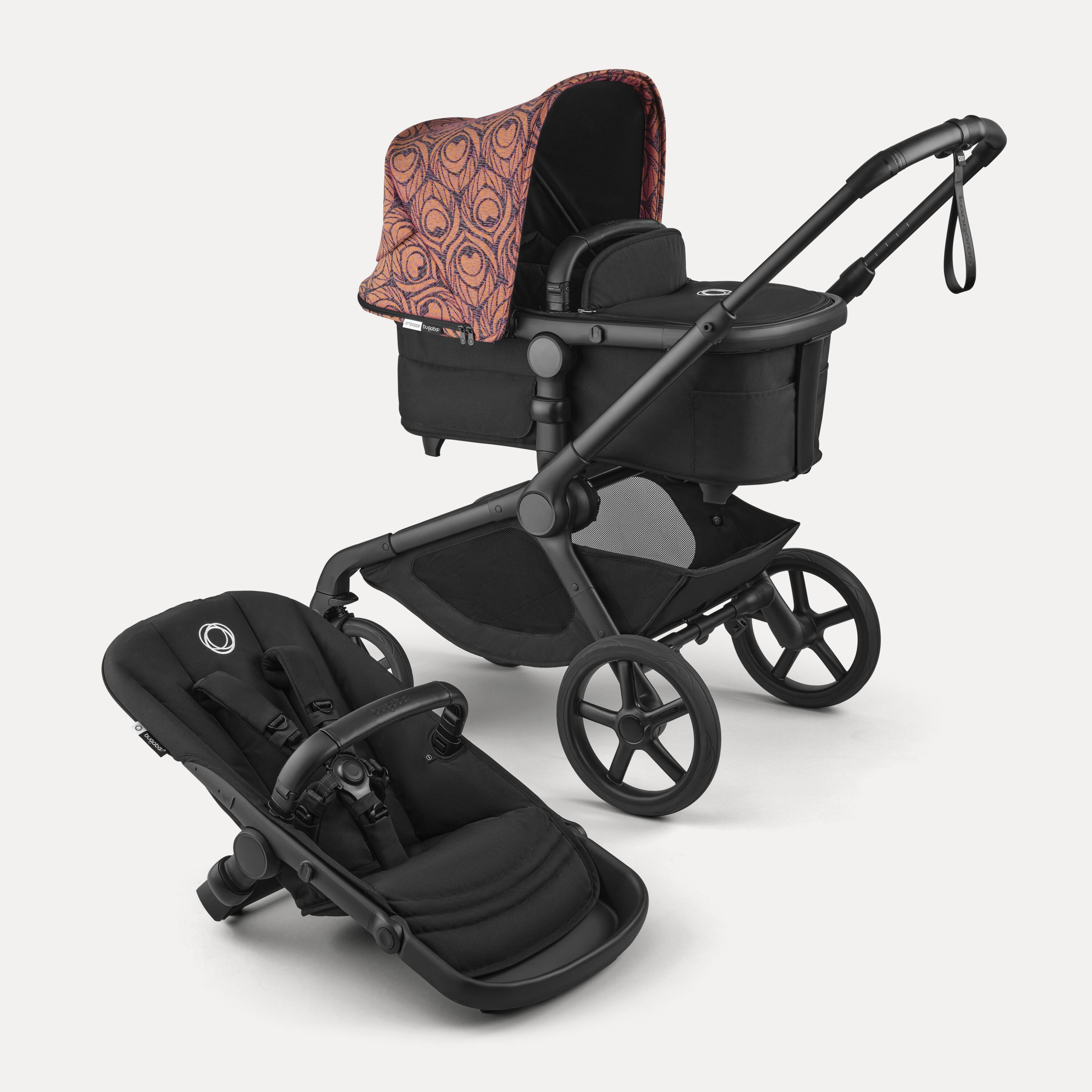 Bugaboo X Artipoppe Kangaroo Limited Edition 2-in-1 stroller black base, heritage black fabrics, bugaboo x artipoppe sun canopy - Main Modal Image Slide 1 of 12