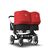 Bugaboo Donkey 3 Twin seat and bassinet stroller red sun canopy, black fabrics, aluminium base - Thumbnail Slide 1 of 9