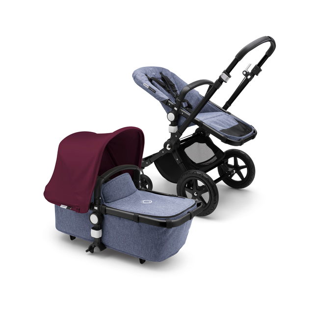 Bugaboo Cameleon 3 Plus seat and pram ruby red sun canopy