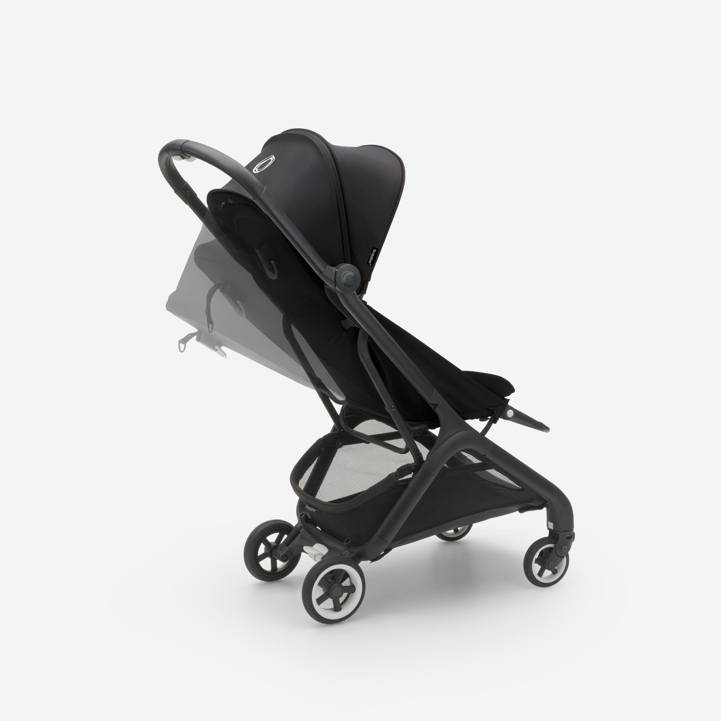 Bugaboo Butterfly travel stroller black base, dark cherry red fabrics, dark cherry red sun canopy - Main Modal Image Slide 7 of 13