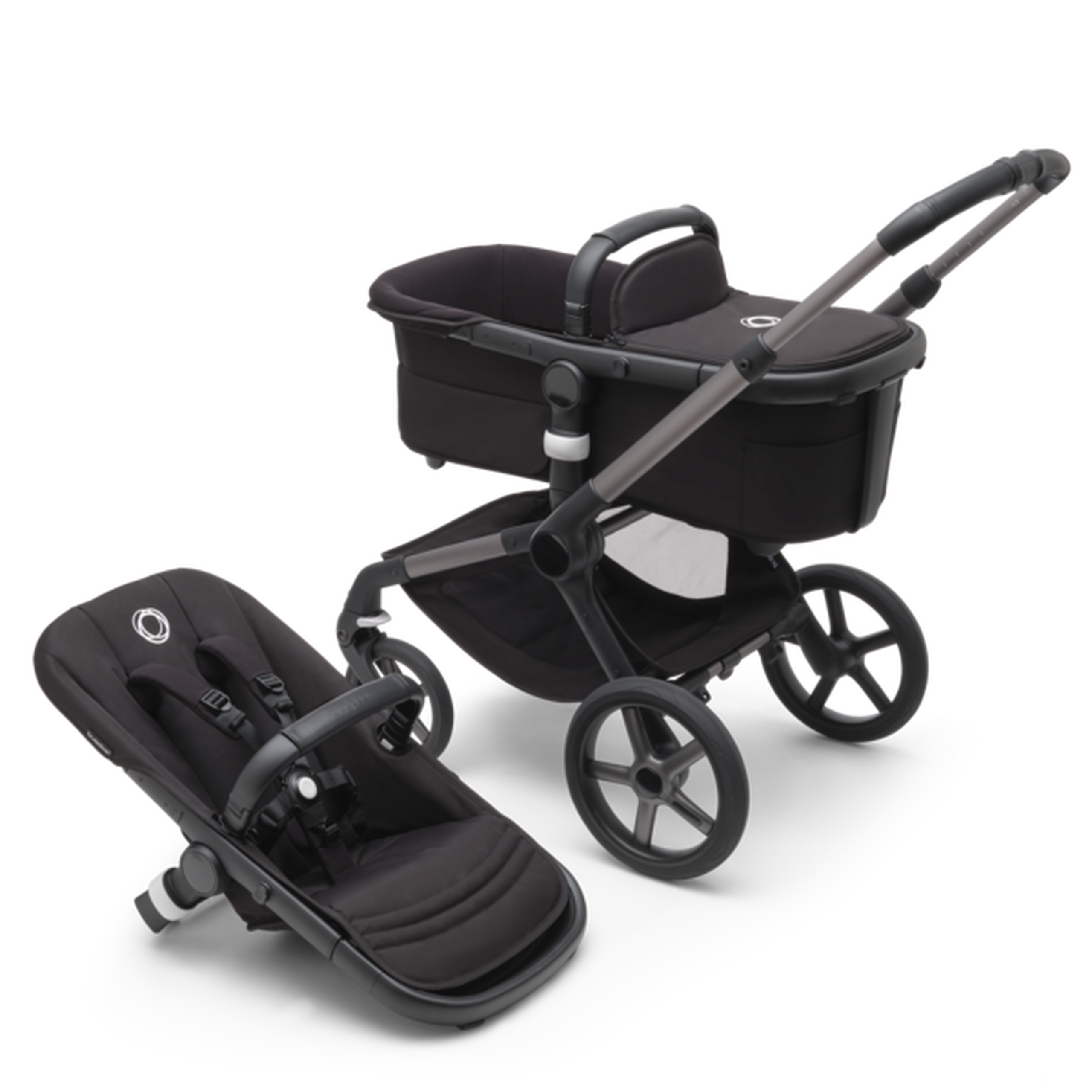 Refurbished Bugaboo Fox 5 base UK BLACK/GREY MELANGE - Thumbnail Slide 1 of 1