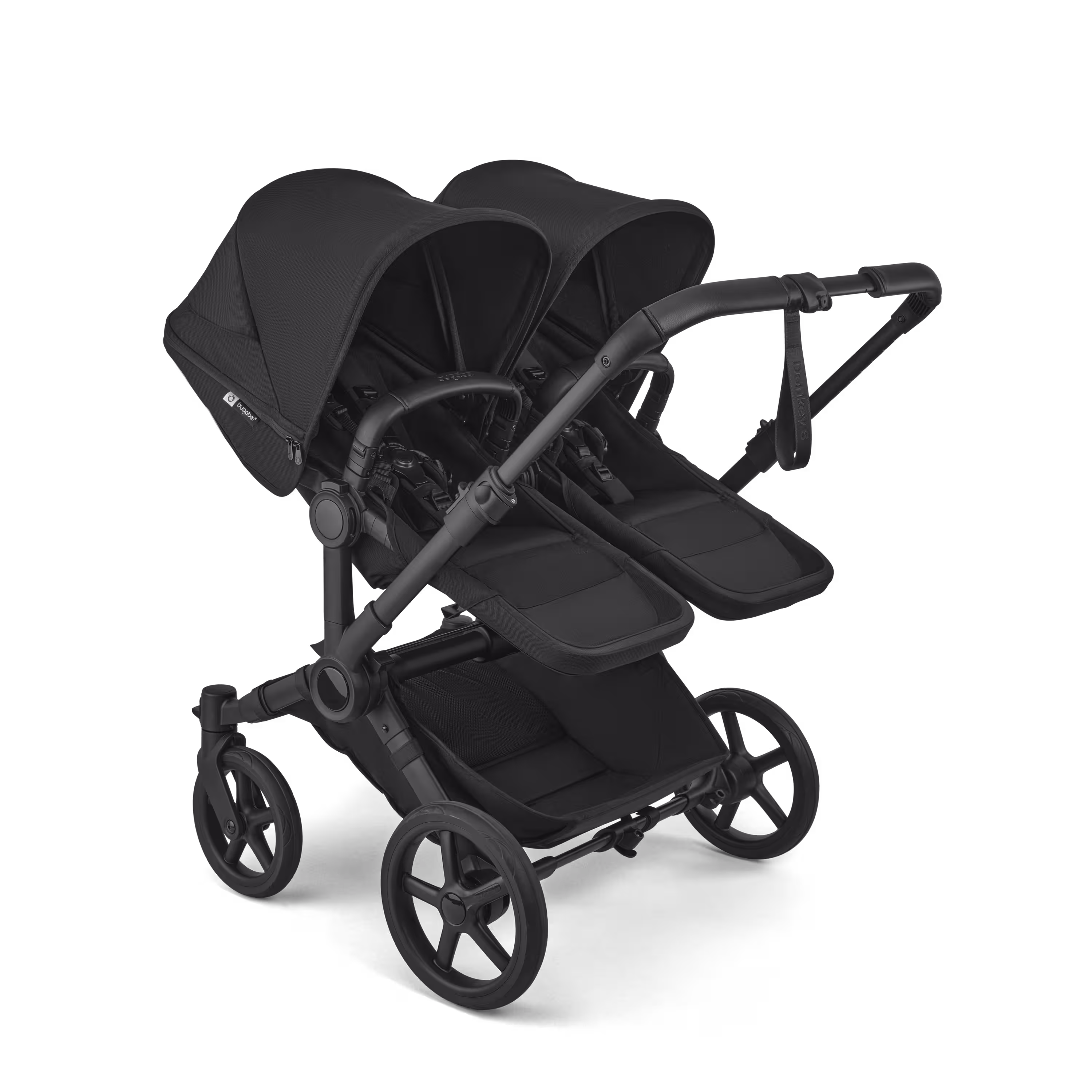 Bugaboo Donkey 6 twin stroller black base, heritage black fabrics, heritage black sun canopy - Main Modal Image Slide 2 of 9