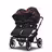 Bugaboo Donkey 5 twin stroller graphite base, midnight black fabrics, art of discovery dark blue sun canopy - Thumbnail Slide 2 of 12