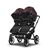 Bugaboo Donkey 5 twin stroller graphite base, midnight black fabrics, art of discovery dark blue sun canopy - Thumbnail Slide 2 of 12