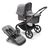 Bugaboo Fox 5 bassinet and seat stroller graphite base, grey melange fabrics, grey melange sun canopy - Thumbnail Slide 1 of 9