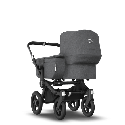Bugaboo Donkey 3 Mono seat and bassinet stroller grey melange sun canopy, grey melange fabrics, black base