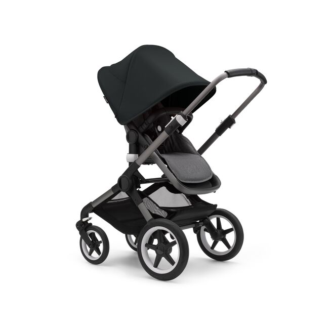 Bugaboo Fox 3 seat stroller with graphite frame, grey melange fabrics, and black sun canopy. - Main Image Slide 7 of 7