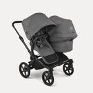 Bugaboo Donkey 6 double pushchair black base, moon grey fabrics, moon grey sun canopy