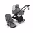 Bugaboo Dragonfly Plus 2-in-1 stroller black base, grey melange fabrics, misty white sun canopy - Thumbnail Slide 1 of 11