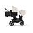 Bugaboo Kangaroo tandem stroller black base, midnight black fabrics, misty white sun canopy - Thumbnail Slide 2 of 18