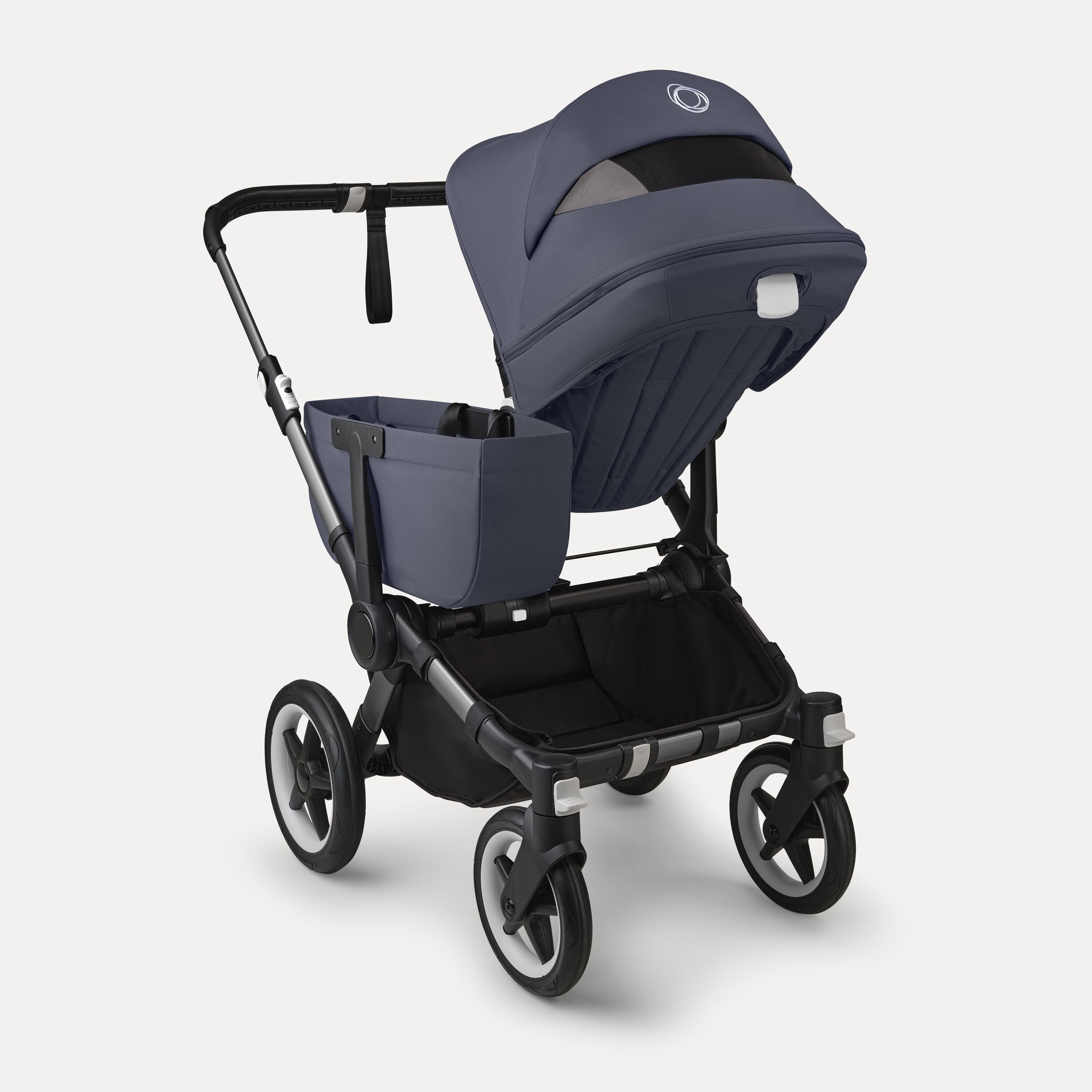 Bugaboo Donkey 5 Mono 2-in-1 stroller graphite base, stormy blue fabrics, stormy blue sun canopy - Main Modal Image Slide 4 of 12