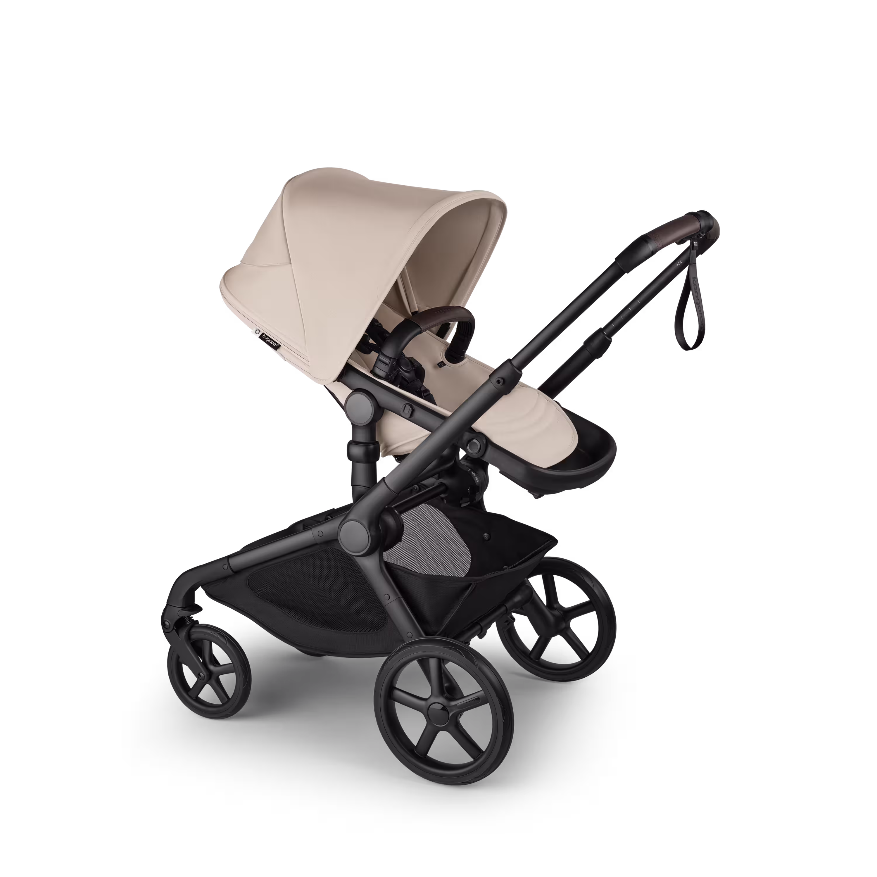 Bugaboo Kangaroo seat-only stroller black base, desert taupe fabrics, desert taupe sun canopy - Main Modal Image Slide 1 of 11