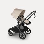 Bugaboo Kangaroo seat-only stroller black base, desert taupe fabrics, desert taupe sun canopy