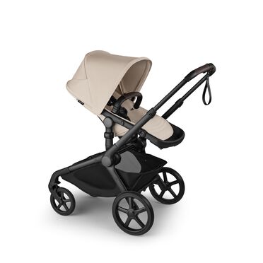 Bugaboo Kangaroo seat-only stroller black base, desert taupe fabrics, desert taupe sun canopy