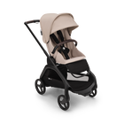 Bugaboo Dragonfly seat only pushchair black base, desert taupe fabrics, desert taupe sun canopy