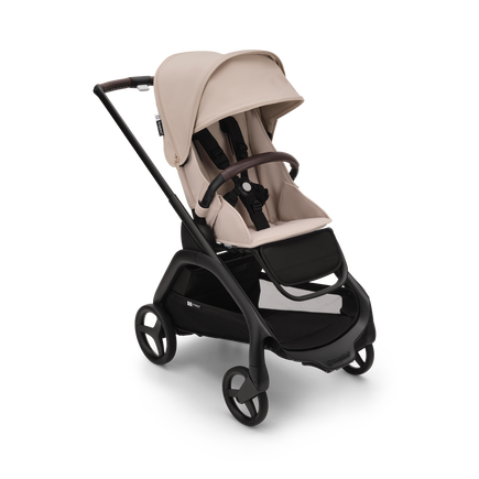 Bugaboo Dragonfly seat only pushchair black base, desert taupe fabrics, desert taupe sun canopy - view 1