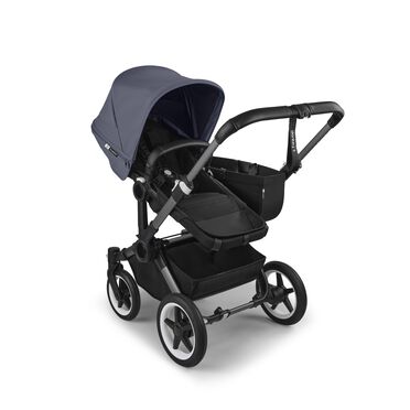 Bugaboo Donkey 5 Mono 2-in-1 stroller graphite base, midnight black fabrics, stormy blue sun canopy - view 2