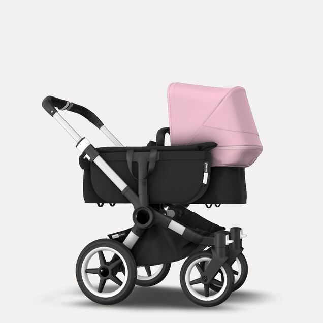 Bugaboo Donkey 3 Mono seat and bassinet stroller soft pink sun canopy, black fabrics, aluminium base - Main Image Slide 4 of 10