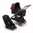 Bugaboo Dragonfly 2-in-1 stroller graphite base, midnight black fabrics, dark cherry red sun canopy - Thumbnail Slide 1 of 16